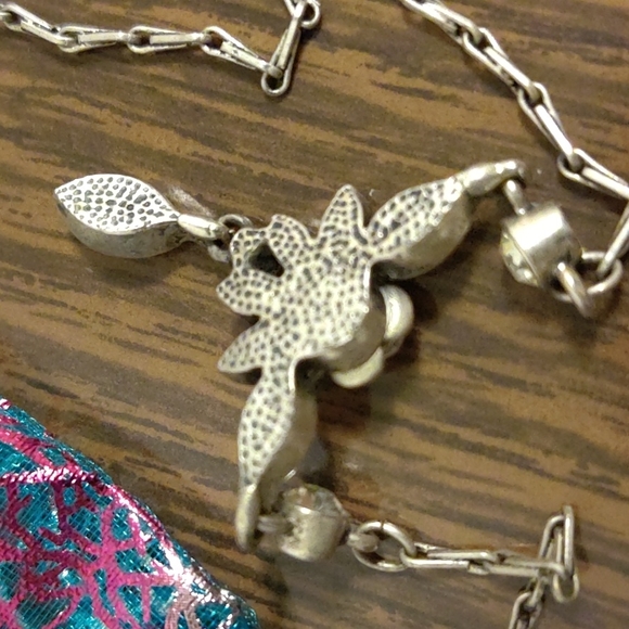 Moonstone & Swarovski Gothic Floral Necklace - Picture 3 of 3